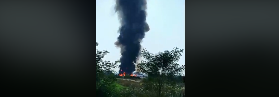 На Пустомитівщині масштабна пожежа: горить хімічне підприємство (ВІДЕО)