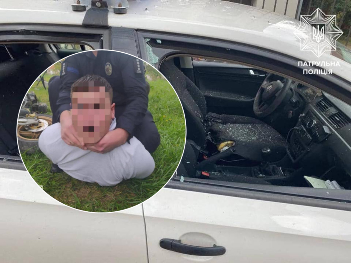 У Львові чоловік під наркотиками кинув гранату у поліцейську машину