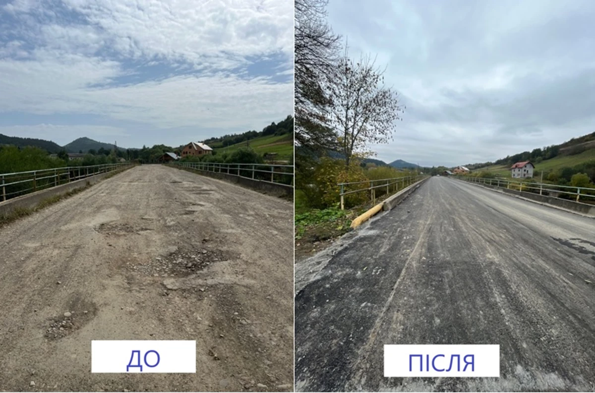 На Турківщині на мості встелили нове асфальтобетонне покриття