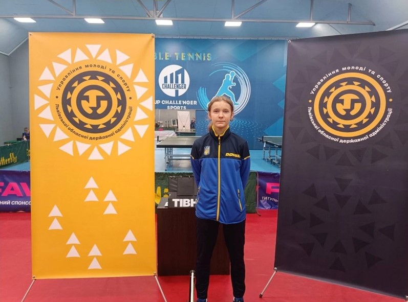 13-річна спортсменка з Жовкви перемогла на чемпіонаті України з настільного тенісу