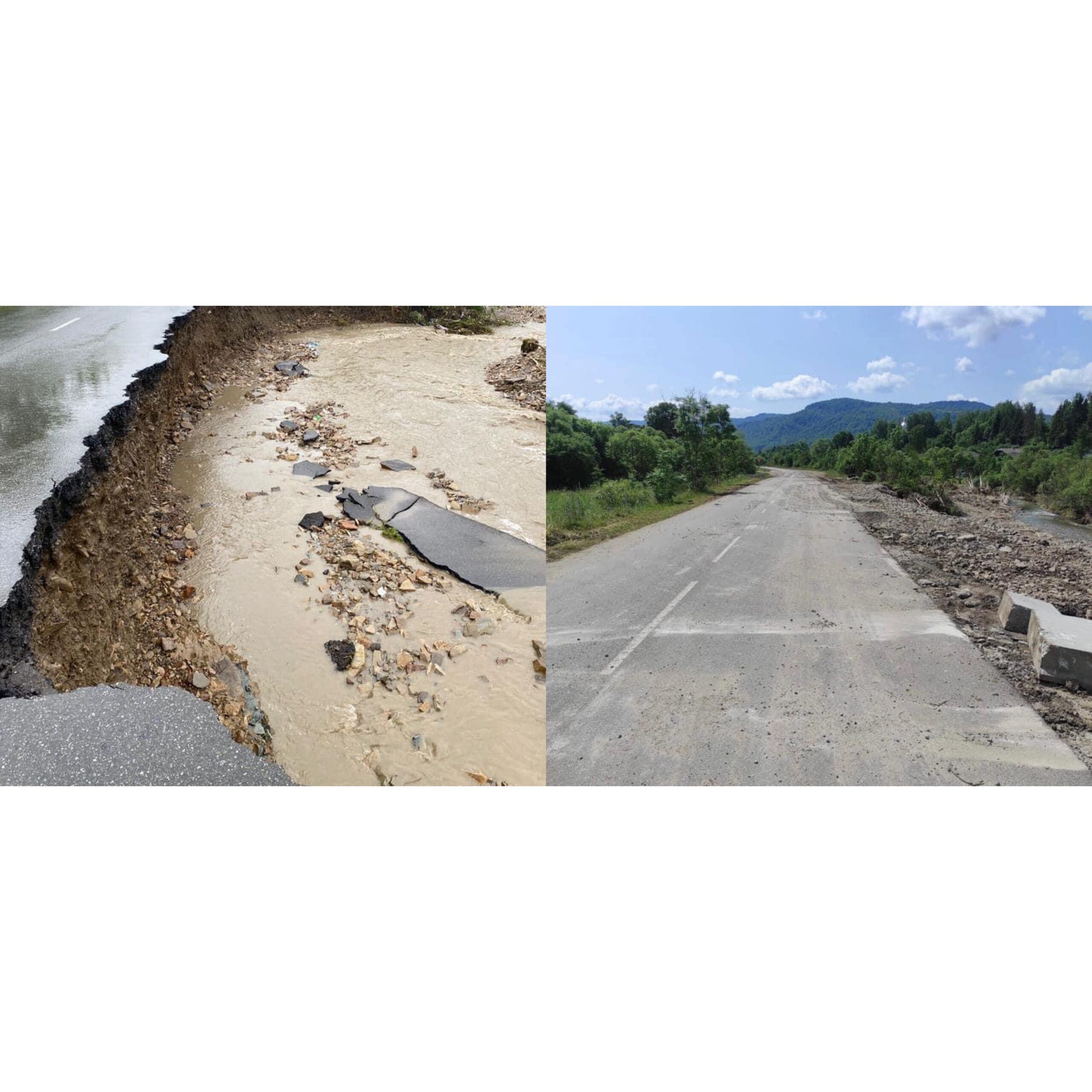 В Стрийському районі після негоди на дорозі завершили берегоукріплення