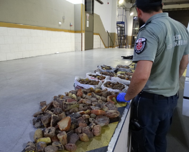 На Львівщині митники дозволили чоловіку вивезти 23 кг бурштину