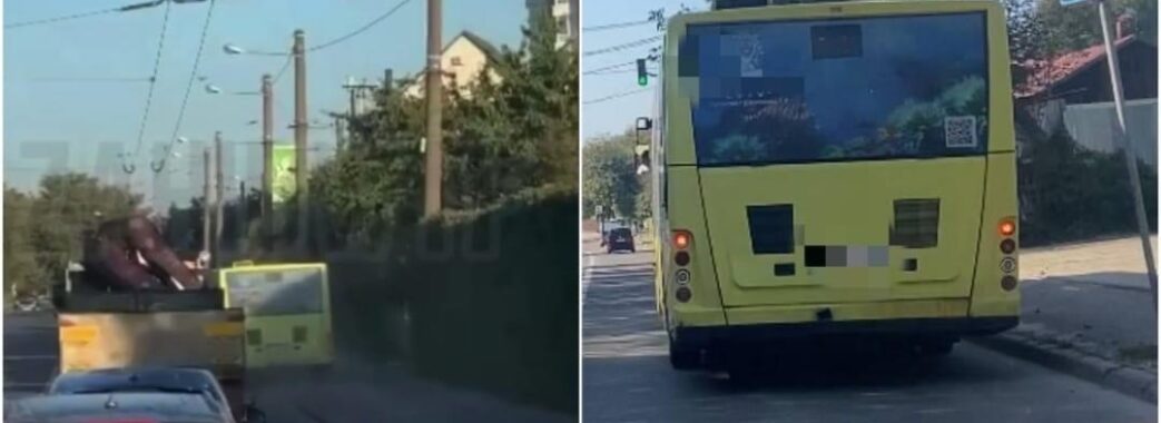 У Львові водій автобуса заплатить штраф за обʼїзд корків тротуаром