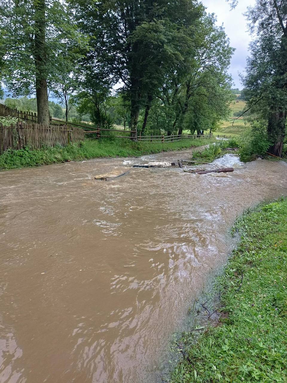 На Самбірщині паводки: є ризик підтоплення помешкань(ФОТО, ВІДЕО)