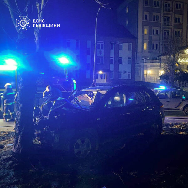 Не впорався з керуванням та зіткнувся з деревом: у Трускавці рятувальники допомогли водію
