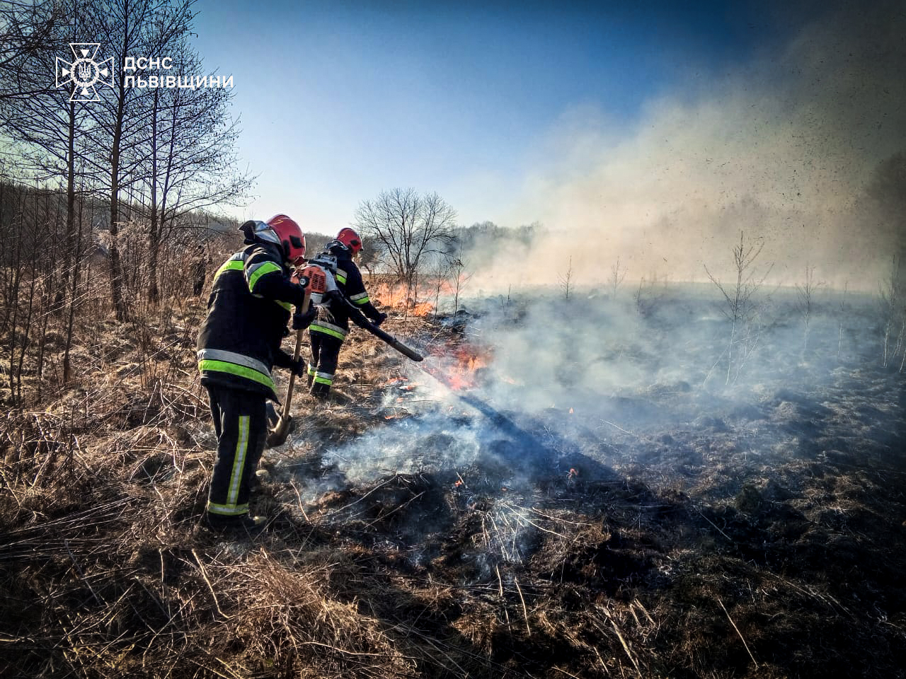 На Яворівщині загинув чоловік, який намагався самотужки загасити пожежу сухостою