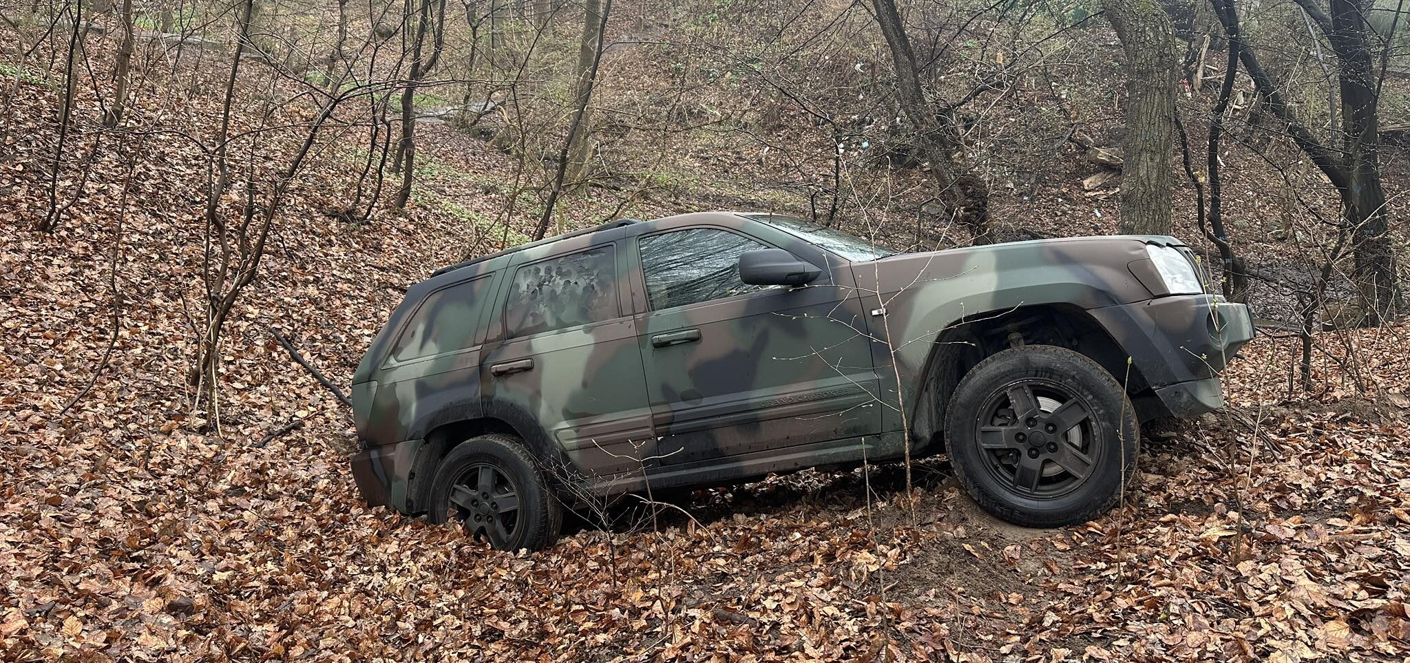 В парку у Львові компанія молодих людей «загубила» камуфльований позашляховик (ВІДЕО)