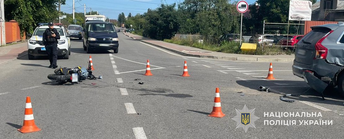 У Пустомитах 16-річний мотоцикліст постраждав у ДТП з автівкою