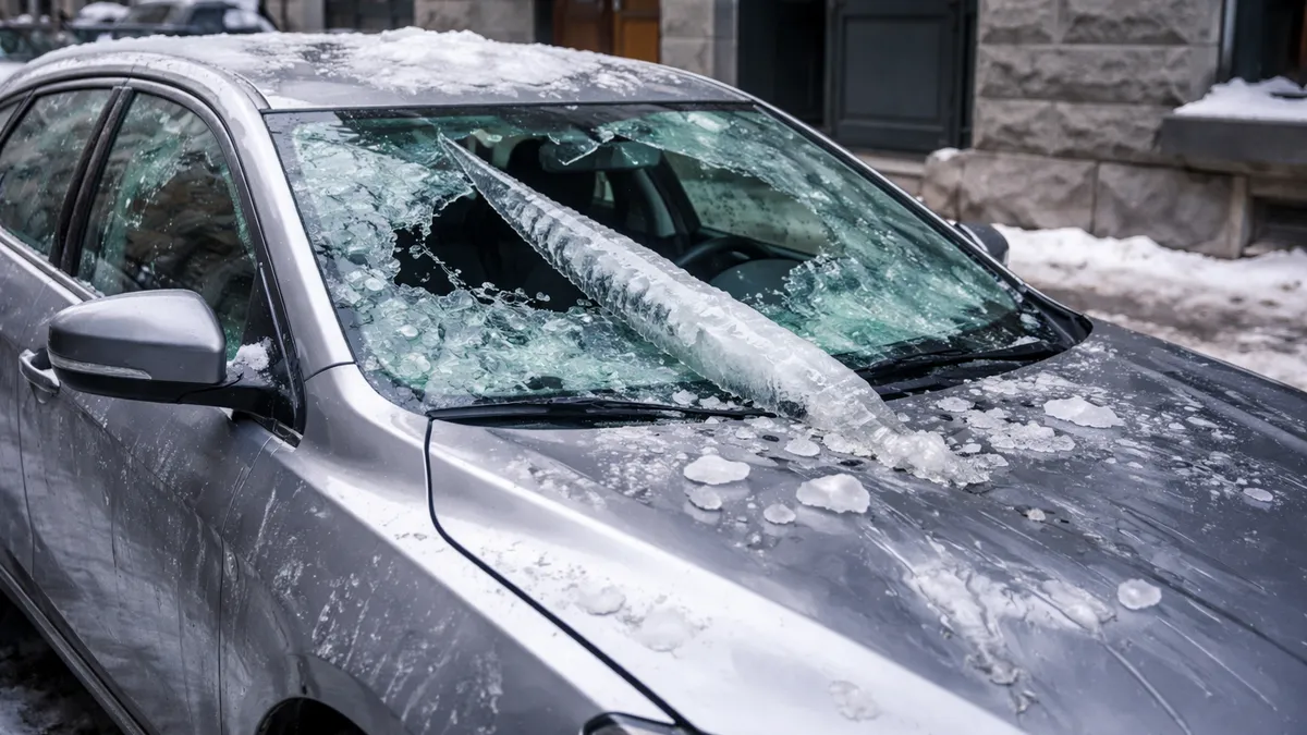 Бурулька впала на авто: що робити та як відшкодувати збитки?